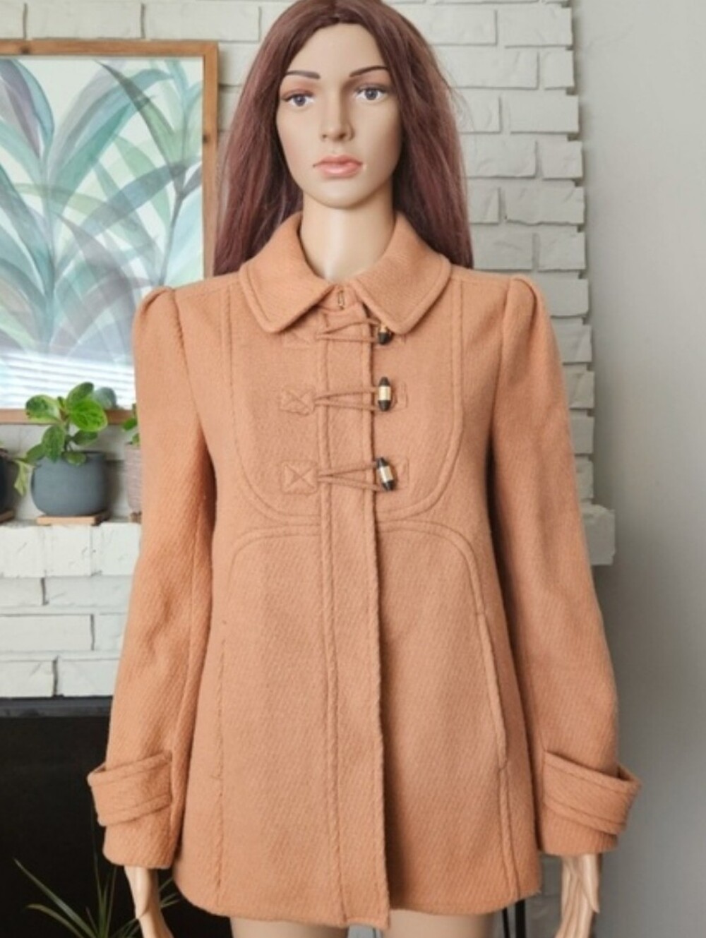 Juicy Couture Wool Blend Coat Size Medium Camel Tan